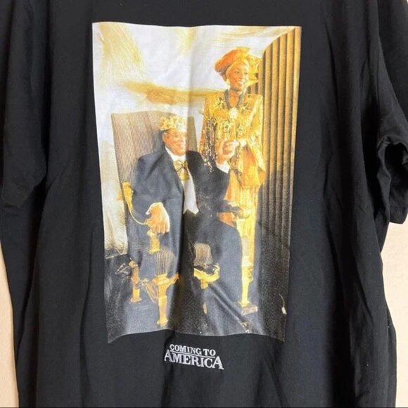 NWOT Shoe Palace x Coming To America Men's Black Graphic T-Shirt - Picture 4 of 7